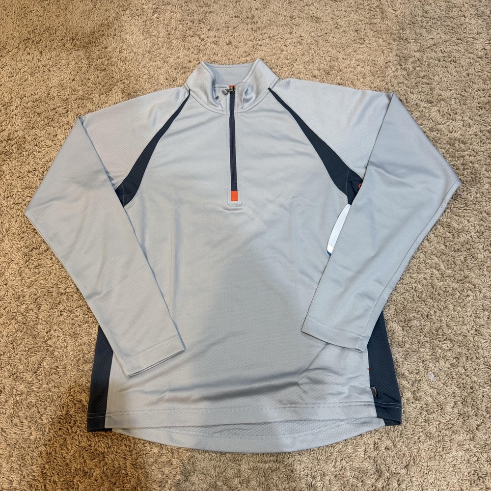 Alo Pullover Mens Small Gray CoolFit Quarter Zip Long Sleeve Athletic Top